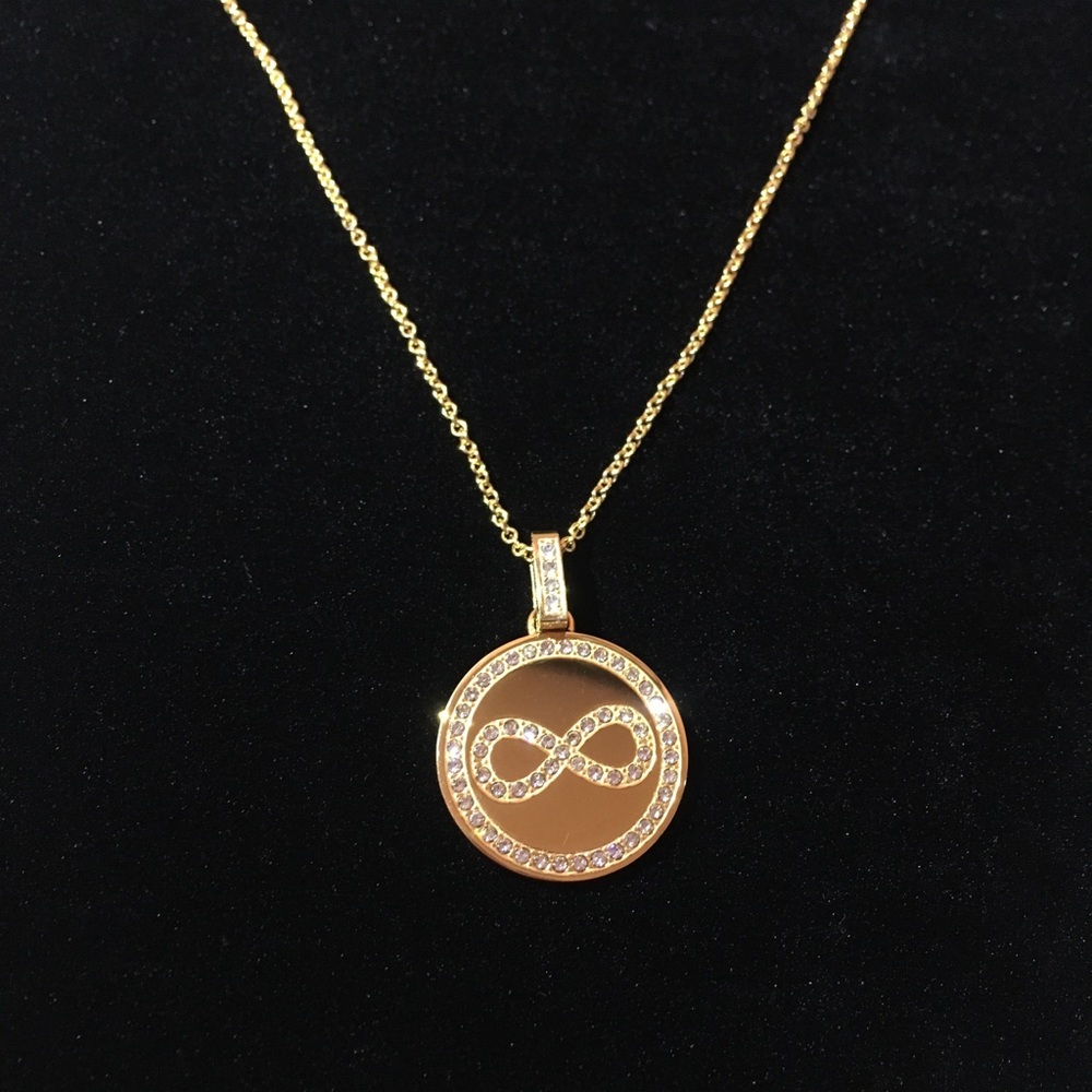 Infinity Love Pendant Gold Plated Necklace - Picture 3 of 5